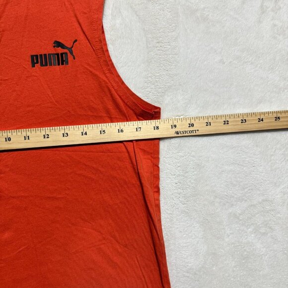 Puma Sleeveless Shirt Orange Crew Neck Men's Medium - Picture 9 of 11